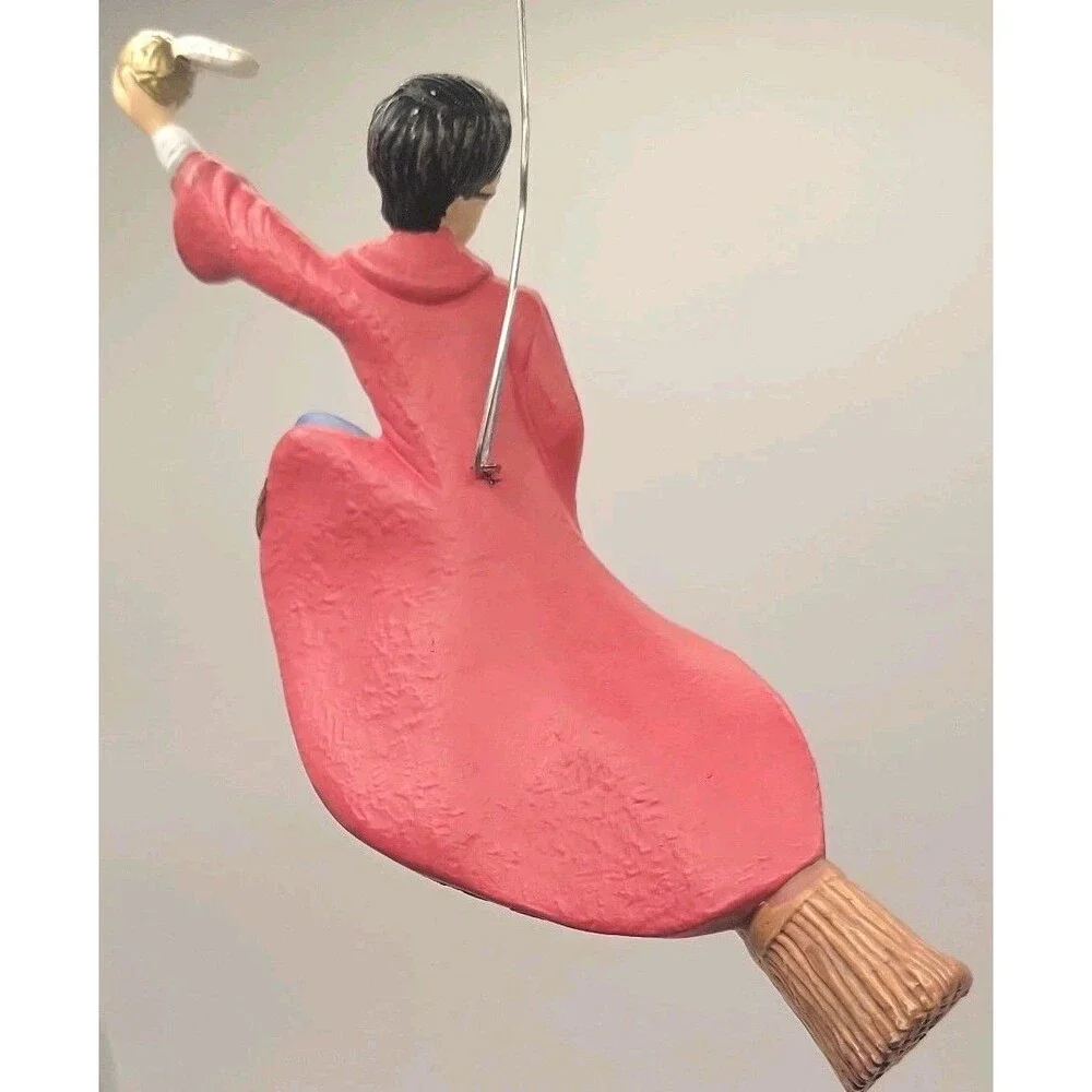 Harry Potter Quidditch Ornament Golden Snitch Broom Christmas Tree 2000 - 6